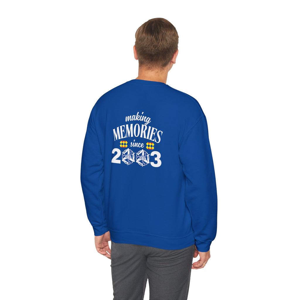 Making Memories Since 2003-  Logo Crewneck Sweatshirt | Small Chest Patch, Back Text