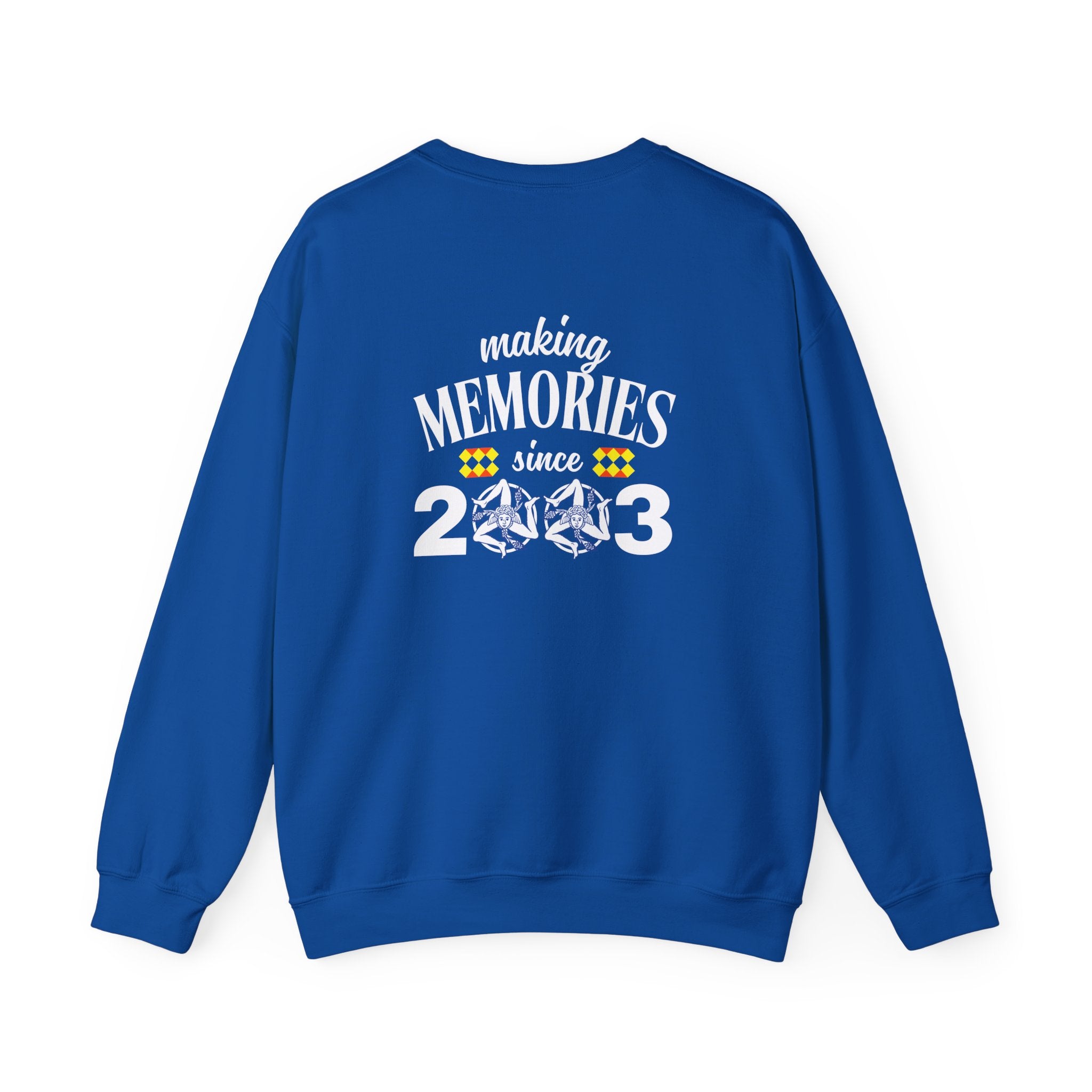 Making Memories Since 2003-  Logo Crewneck Sweatshirt | Small Chest Patch, Back Text