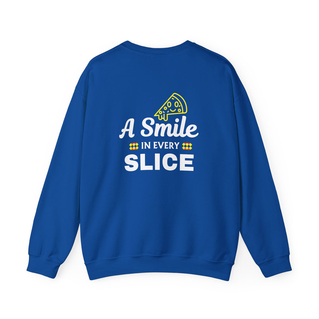 A Smile in Every Slice-  Logo Crewneck Sweatshirt | Small Chest Patch, Back Text
