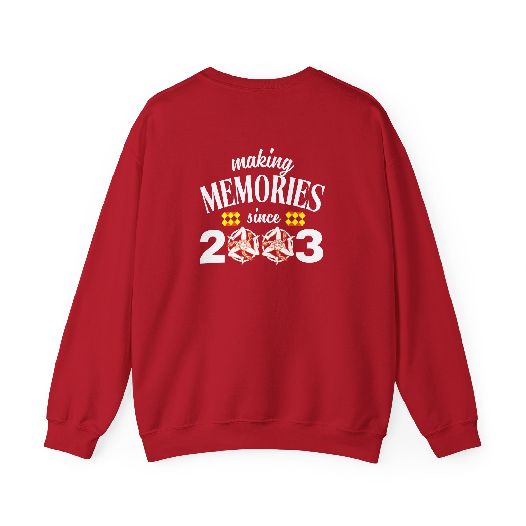 Making Memories Since 2003-  Logo Crewneck Sweatshirt | Small Chest Patch, Back Text