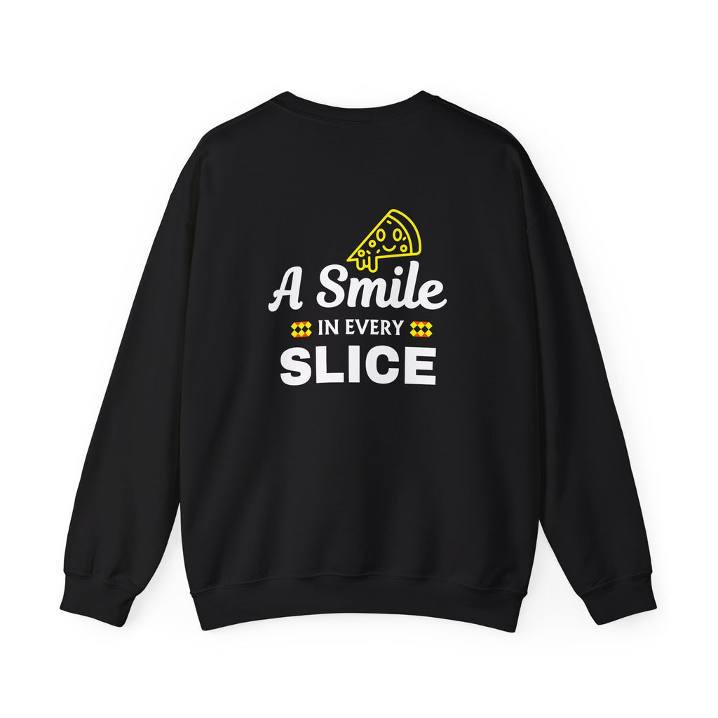 A Smile in Every Slice-  Logo Crewneck Sweatshirt | Small Chest Patch, Back Text