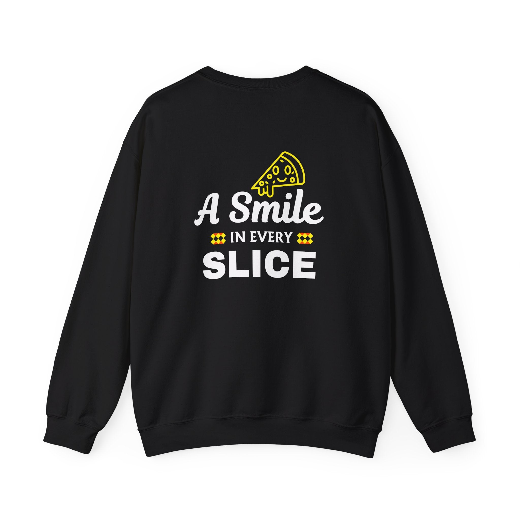A Smile in Every Slice-  Logo Crewneck Sweatshirt | Small Chest Patch, Back Text
