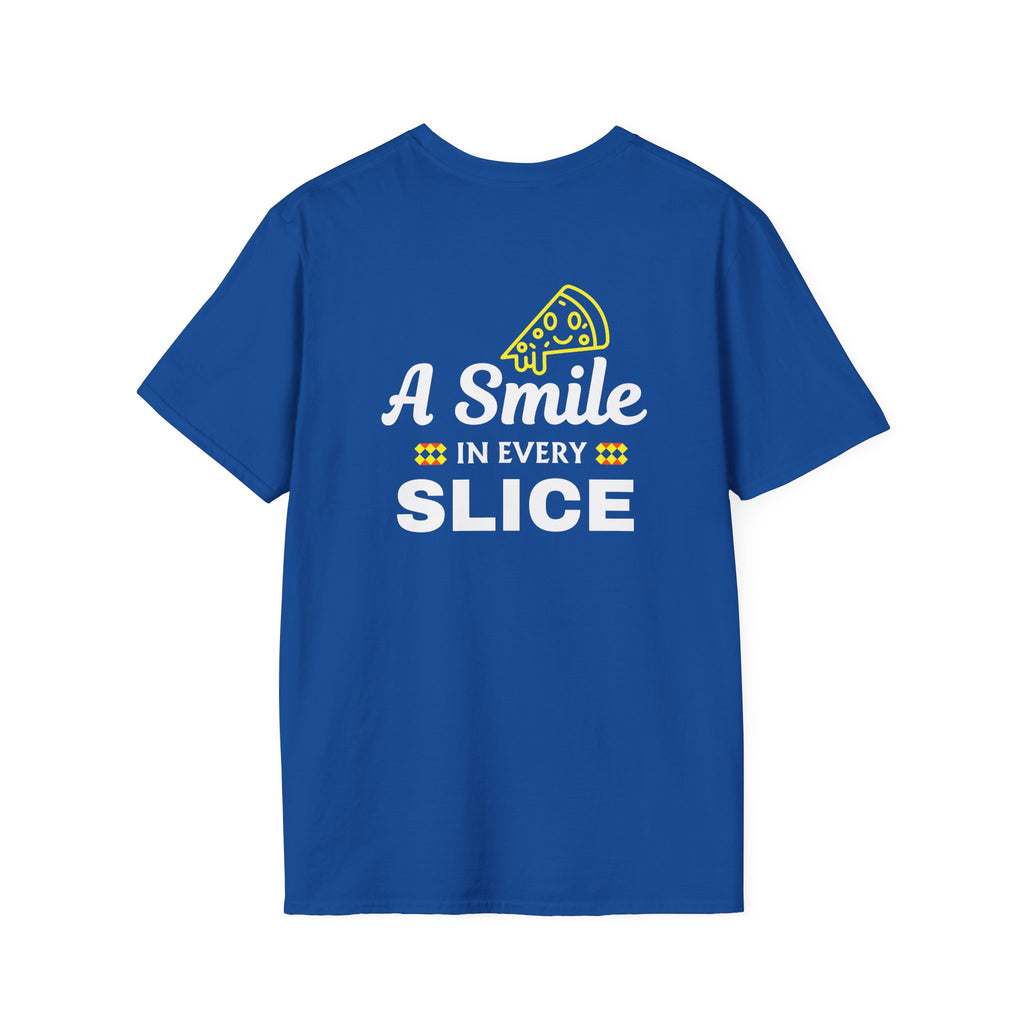 A Smile in Every Slice Pizza T-Shirt | Funny Pezzi's Pizza Quote