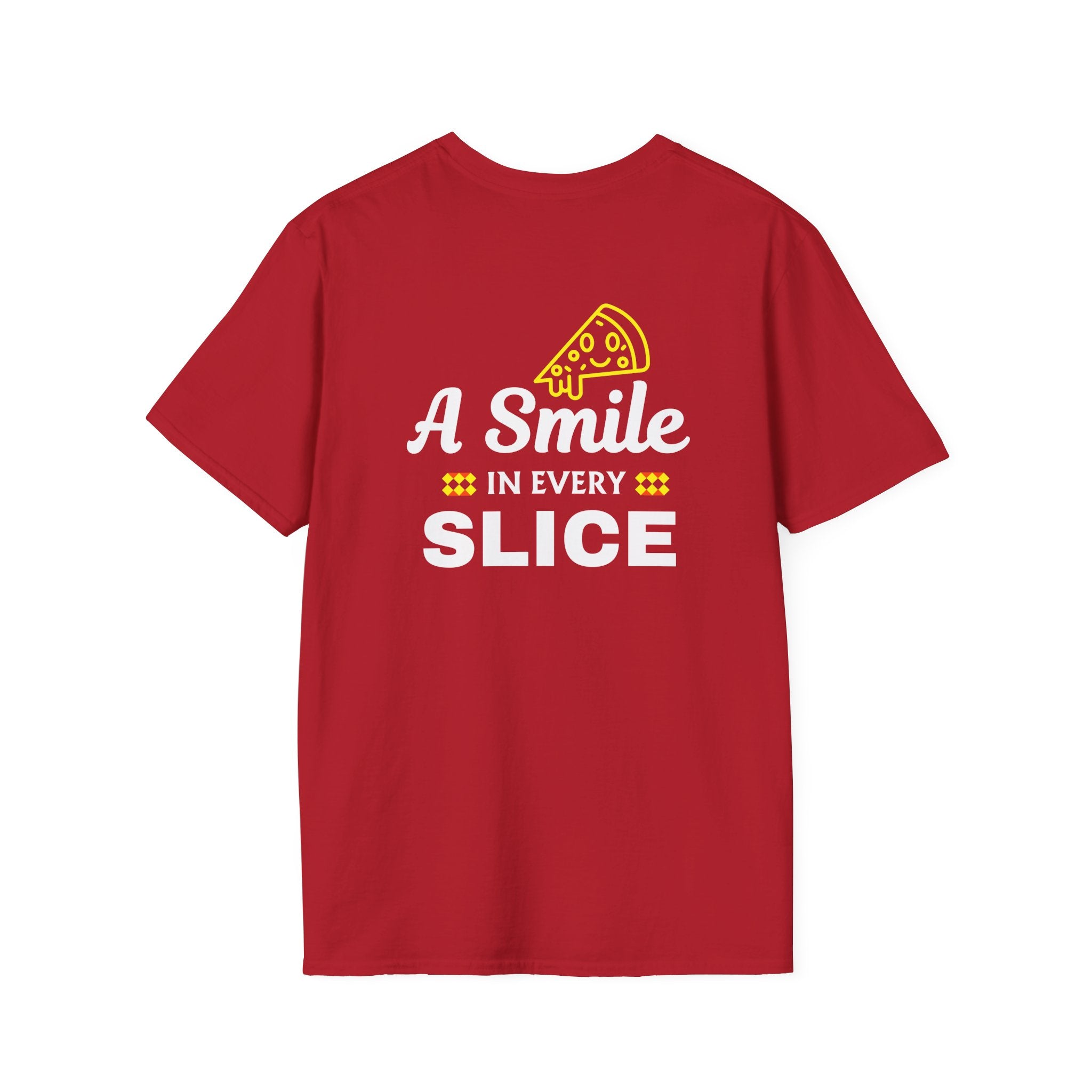 A Smile in Every Slice Pizza T-Shirt | Funny Pezzi's Pizza Quote