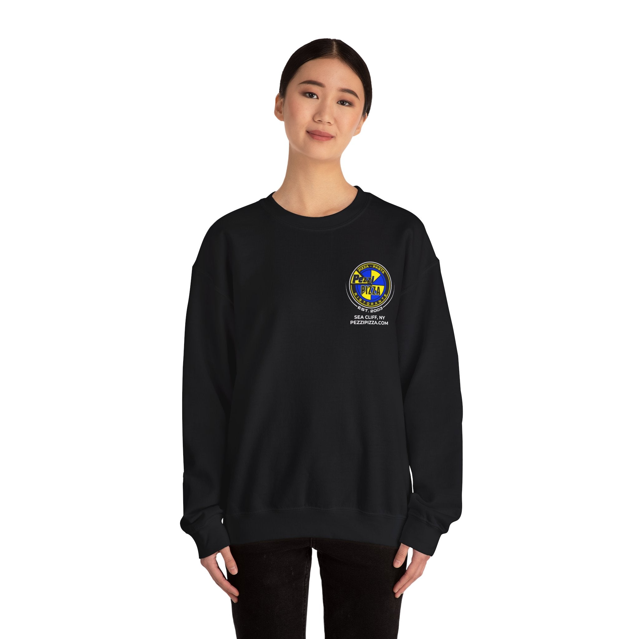 Sicilian Made Pezzi I Minchia-  Logo Crewneck Sweatshirt | Small Chest Patch, Back Text
