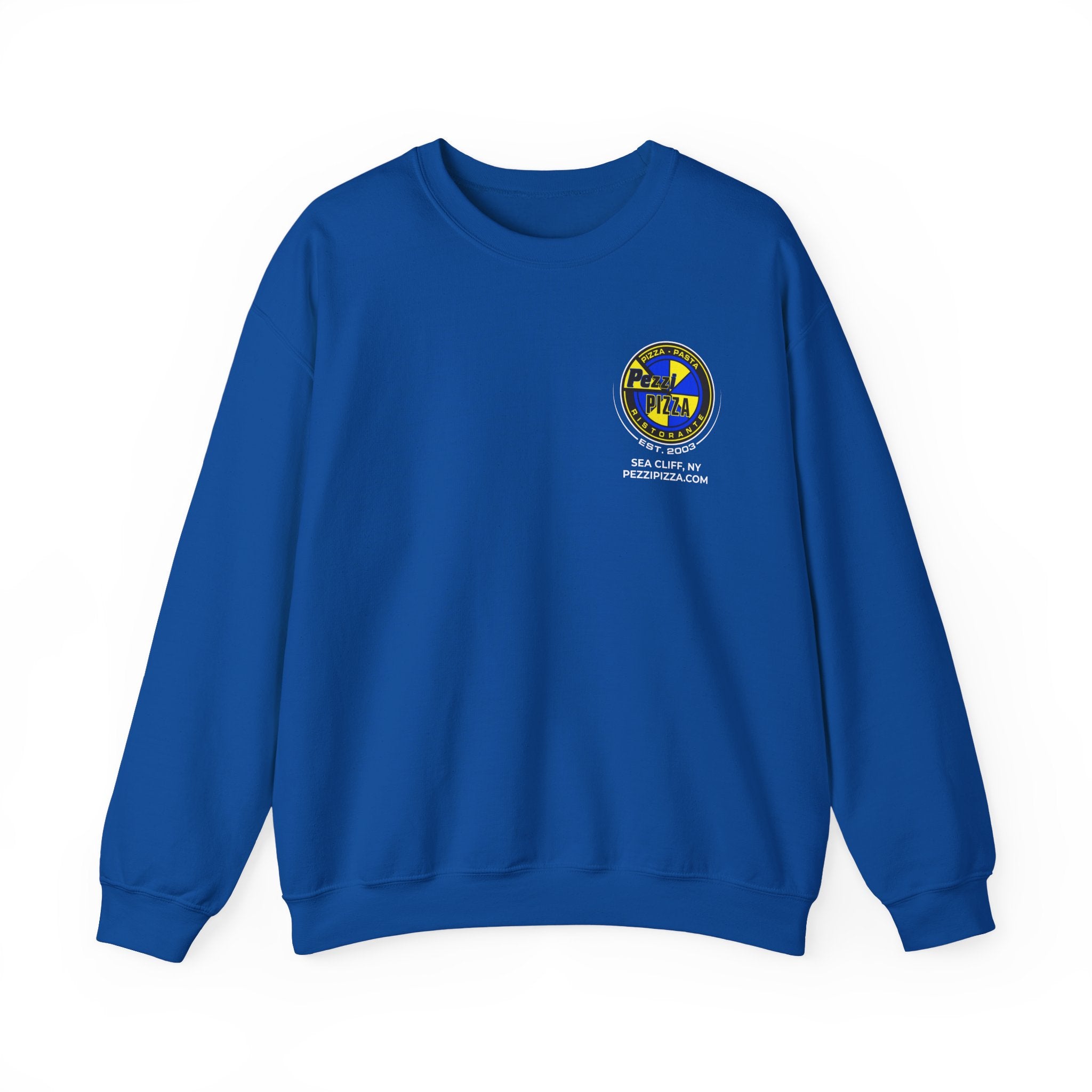 A Smile in Every Slice-  Logo Crewneck Sweatshirt | Small Chest Patch, Back Text