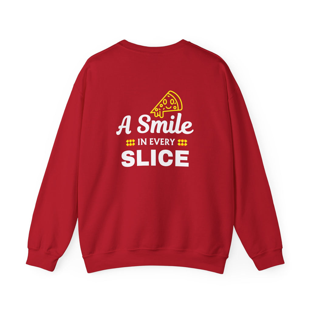 A Smile in Every Slice-  Logo Crewneck Sweatshirt | Small Chest Patch, Back Text