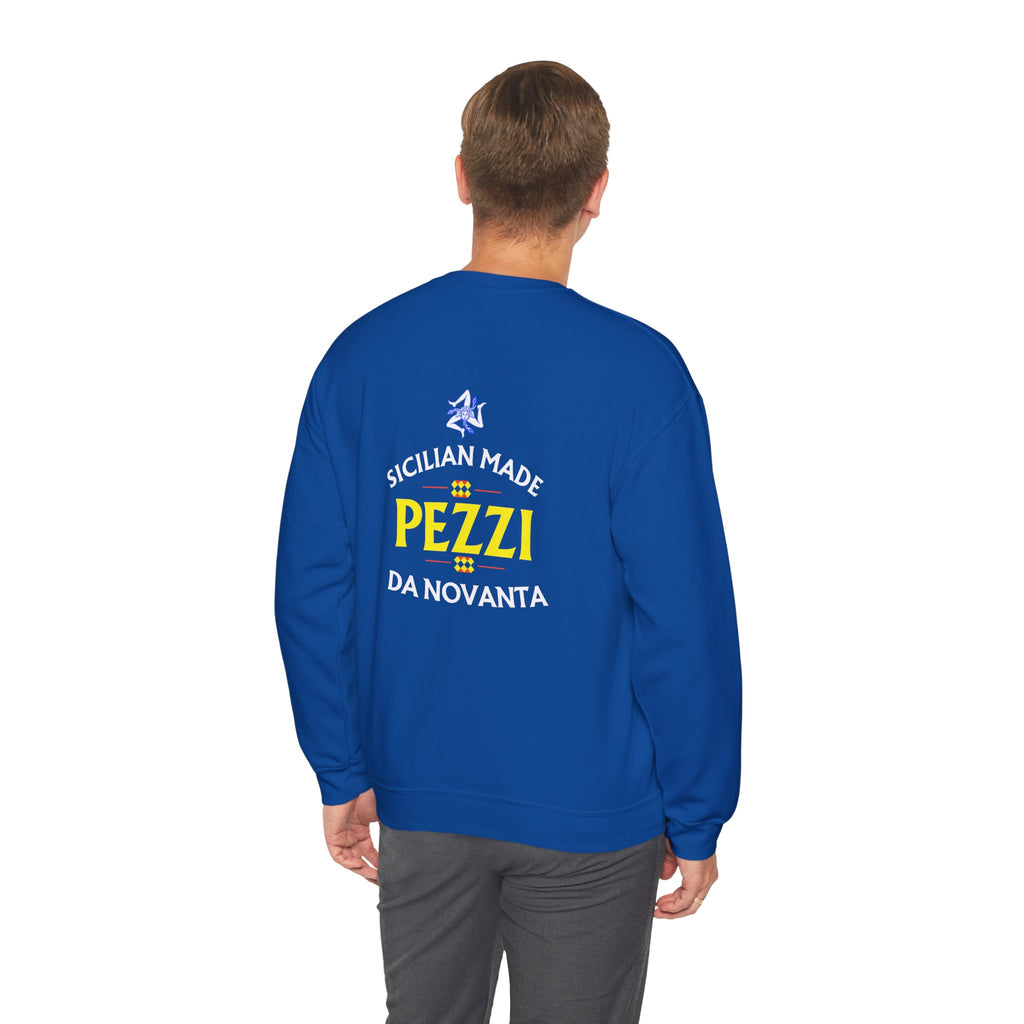 Sicilian Made Pezzi da Novanta  Logo Crewneck Sweatshirt | Small Chest Patch, Back Text