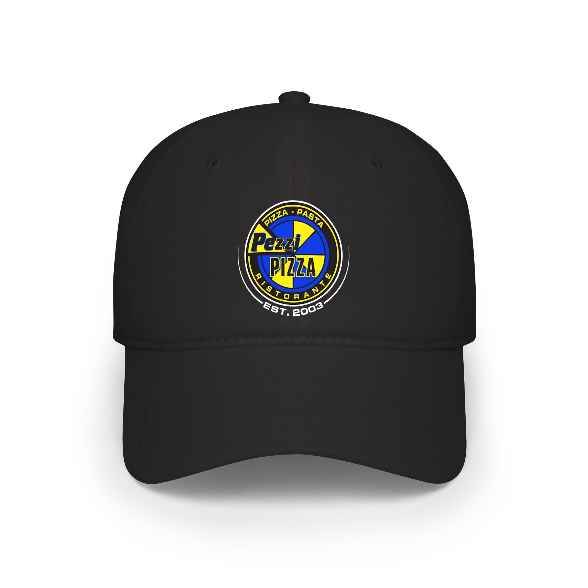 Pezzi Pizza Logo Cap — Low Profile Baseball Hat with 'Pezzi Pizza' Patch
