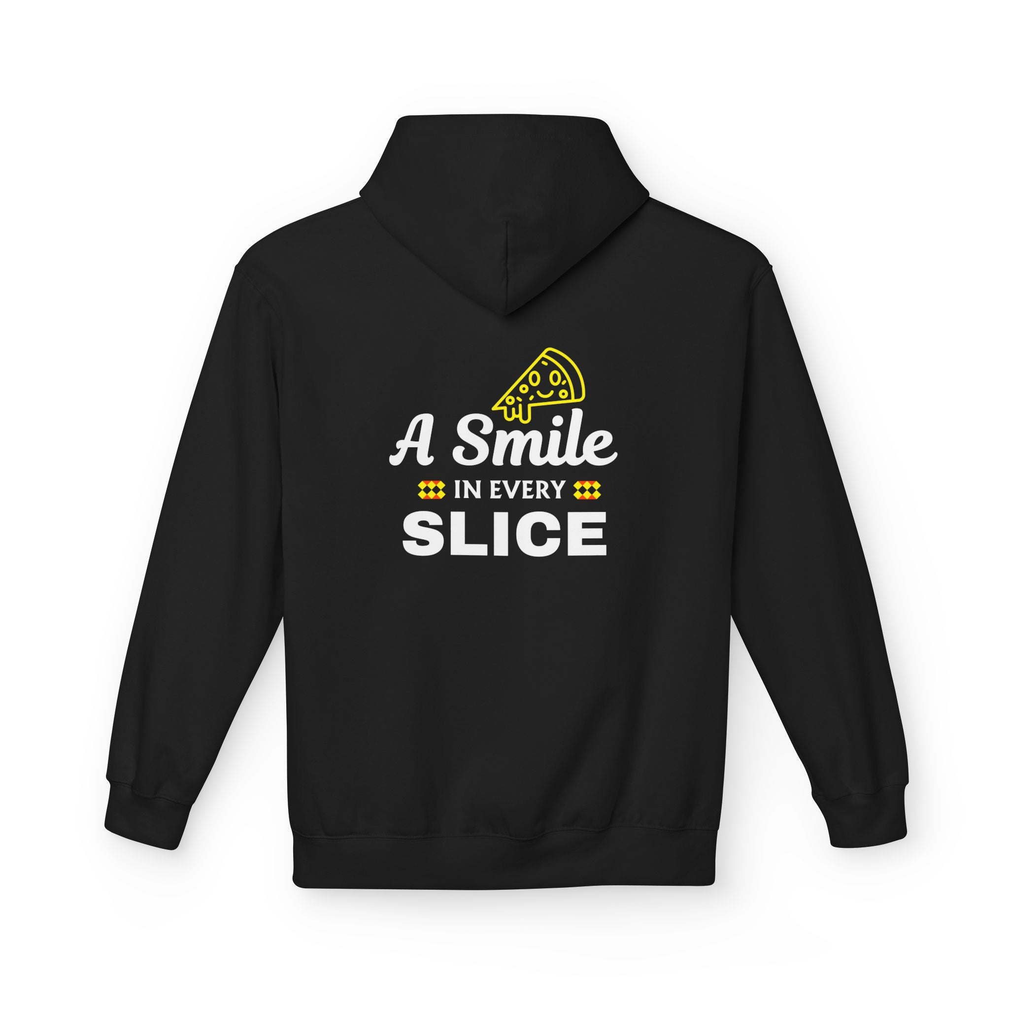 A Smile in Every Slice Pezzi Pizza Hoodie — Funny Italian Pizza Quote Hoodie