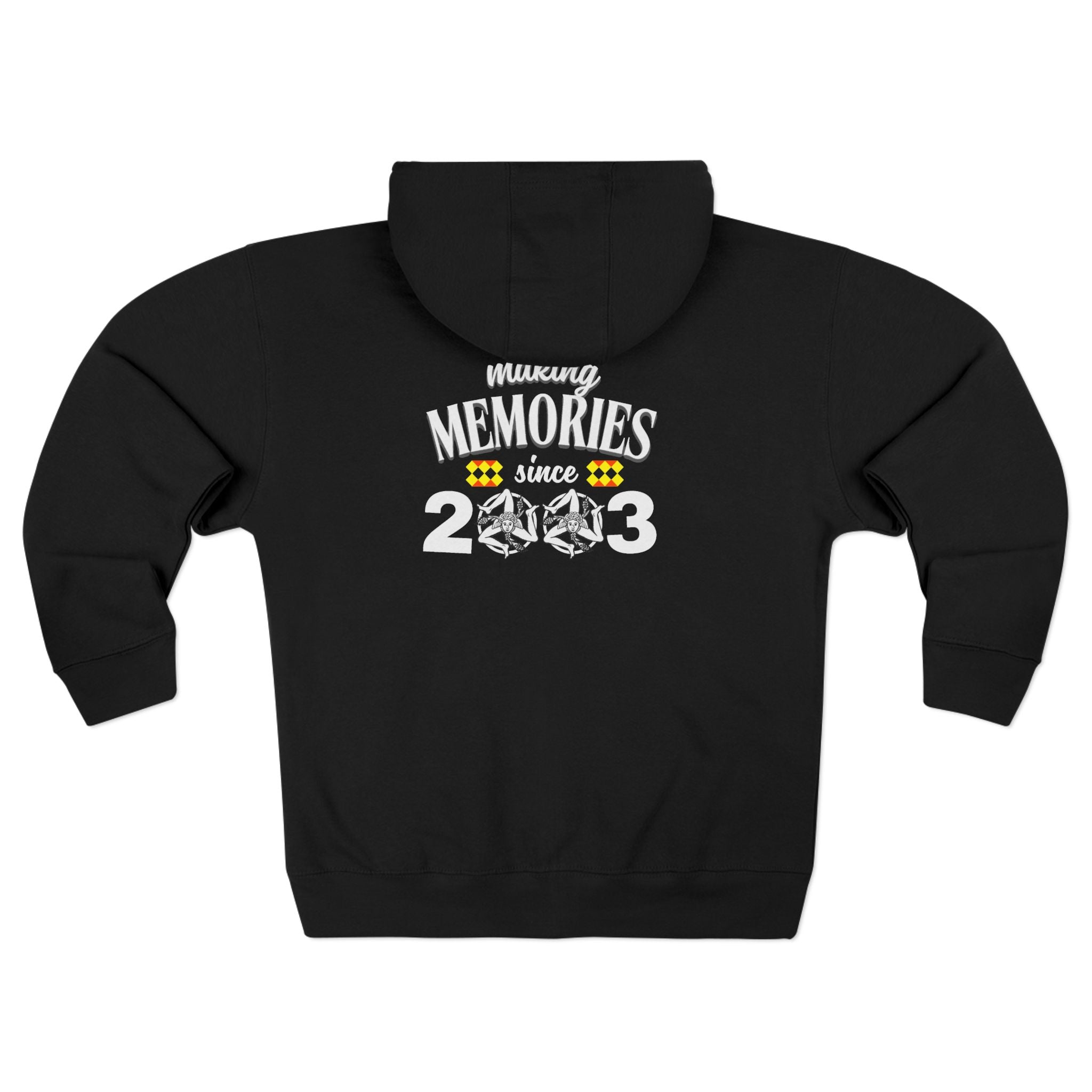Making Memories since 2003 Sicilian Heritage Pezzi Pizza l Graphic Zip Hoodie | Pizza Lover Apparel