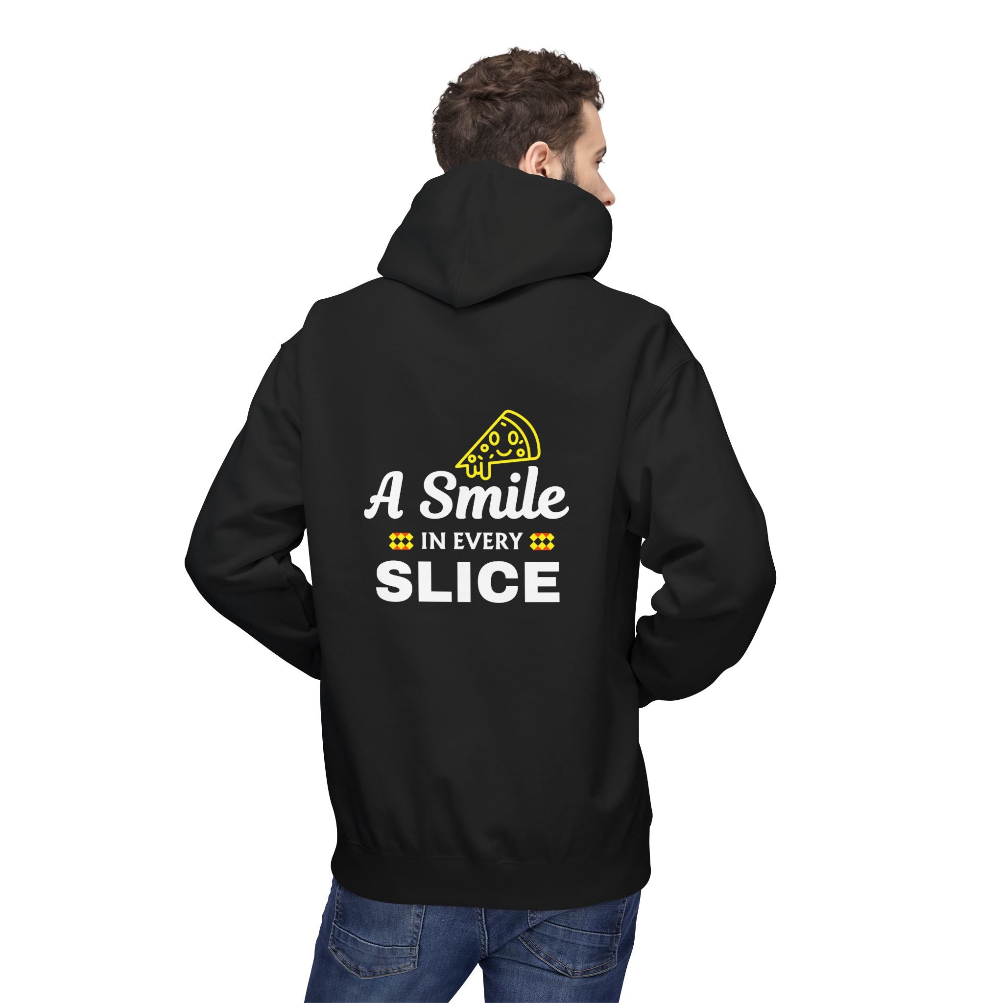 A Smile in Every Slice Pezzi Pizza Hoodie — Funny Italian Pizza Quote Hoodie